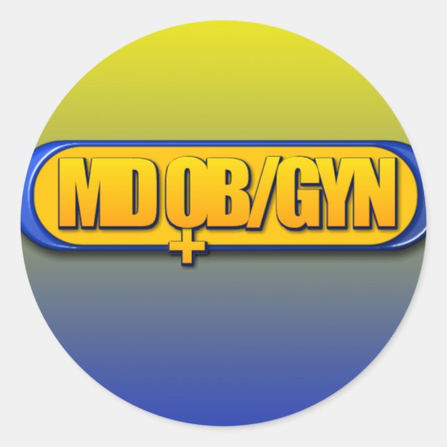 ADESIVO REDONDO OVAL OB/GYN DO MD OBSTETRICS GYNECOLOGY (Frente)