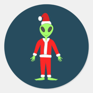 Adesivo Redondo OVNI Ho Pai alienígena de Natal