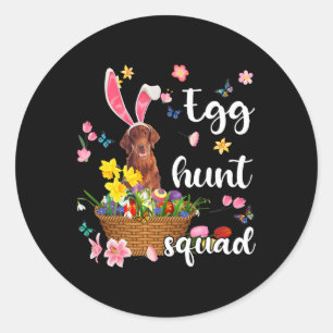 Adesivo Redondo Ovo Colorido do Dia do Felz pascoa de Setter Irlan