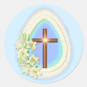 Adesivo Redondo Ovo e cruz da janela