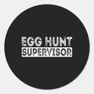 Adesivo Redondo Ovo Hunt Supervisor de Caça-Ovos De Páscoa Para P