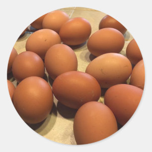 Adesivo Redondo Ovos castanhos recolhidos recentemente