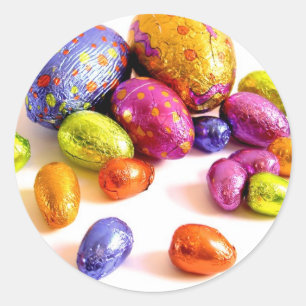 Adesivo Redondo Ovos da páscoa do chocolate para os feriados