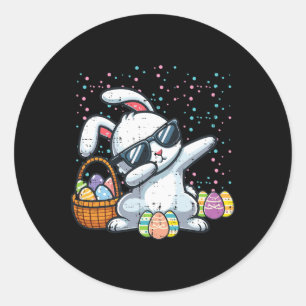 Adesivo Redondo Ovos De Coelho De Páscoa Dabbing Sket Dança De Coe