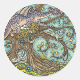 ADESIVO REDONDO OVOS DE DRAGÃO, LAIR MEDIEVAL, ARTE FOLK FANTASY