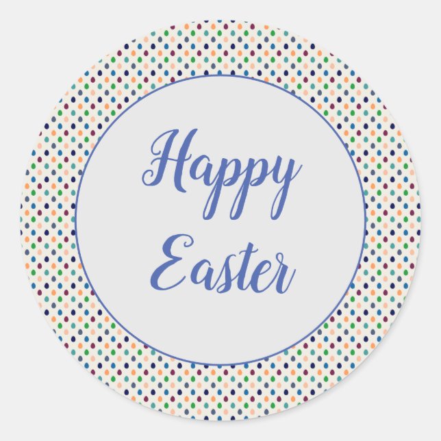 Adesivo Redondo Ovos de Páscoa Divertidos (Frente)