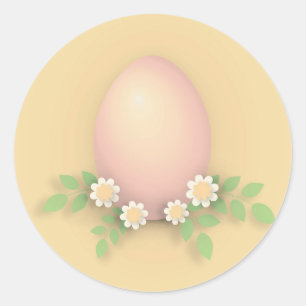Adesivo Redondo Ovos de Páscoa, pasta mole, amarelo e rosa