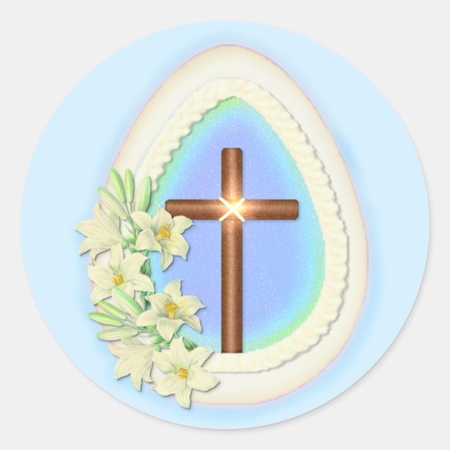 Adesivo Redondo Ovos e Cruz da Janela (Frente)