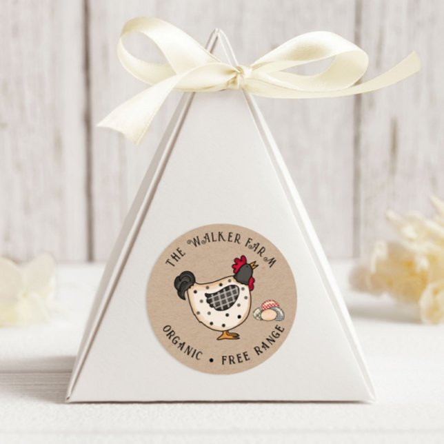 Adesivo Redondo Ovos Frescos de Fazenda Coloridos Russos (Criador carregado)