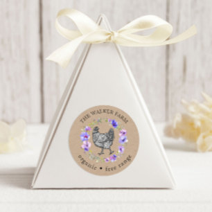 Adesivo Redondo ovos frescos de fazenda de jardim violento