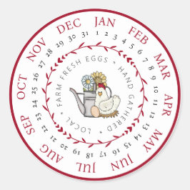 Adesivo Redondo Ovos frescos de fazenda Ovos para pequenas empresa