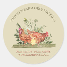 Adesivo Redondo Ovos Frescos de Frango com Creme de Salva da Fazen
