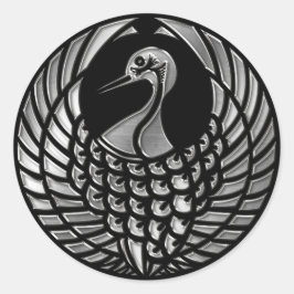 Adesivo Redondo Owari Mori Clan Kamon Silver Chrome