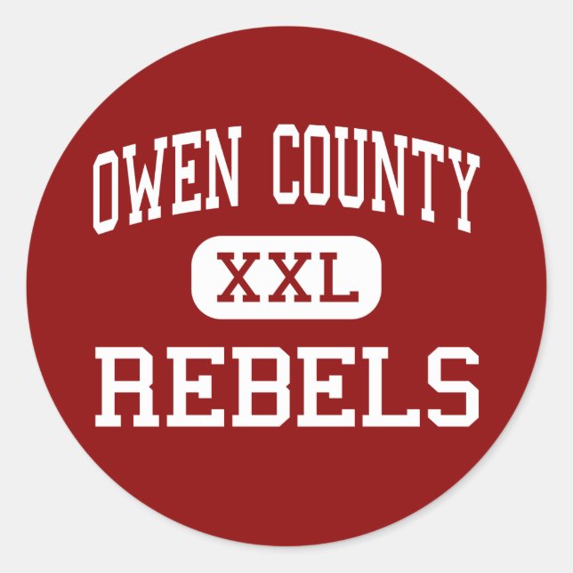 Adesivo Redondo Owen County - Rebels - High - Owenton Kentucky (Frente)