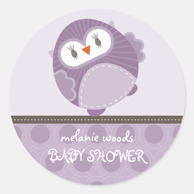 Adesivo Redondo OWL LOVE: Coruja dançante 1 (Frente)