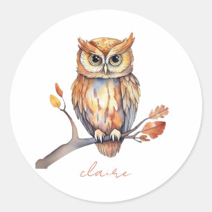 Adesivo Redondo Owl Personalizado