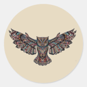 Adesivo Redondo Owl Sticker