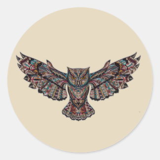 Adesivo Redondo Owl Sticker