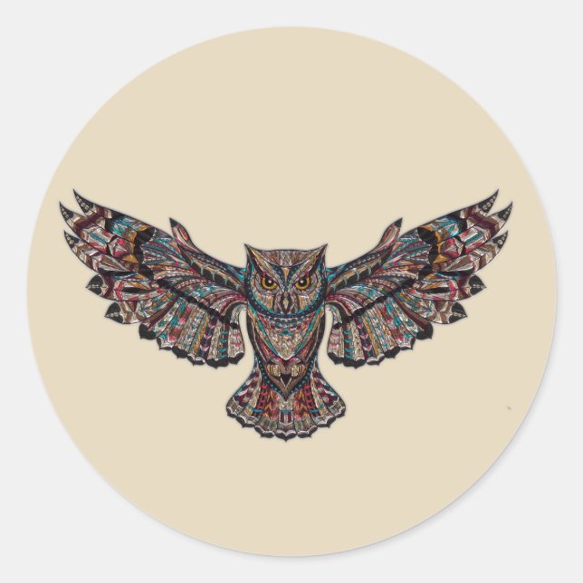Adesivo Redondo Owl Sticker (Frente)