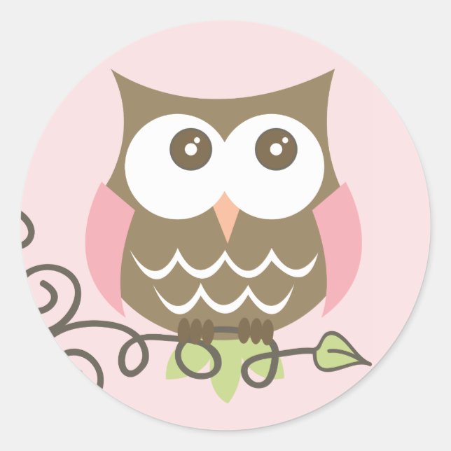 Adesivo Redondo Owl Sticker (Frente)