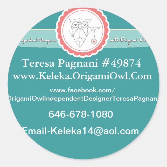 Adesivo Redondo Owl Sticker (Frente)