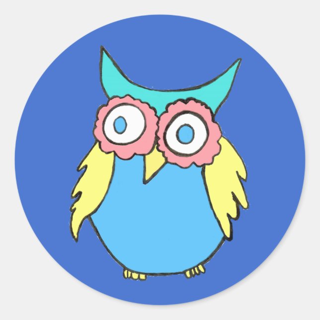 Adesivo Redondo Owl Sticker (Frente)