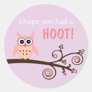 Adesivo Redondo Owl Themed Birthday Stickers