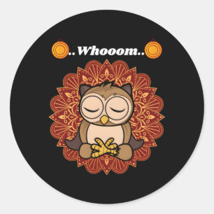 Adesivo Redondo Owl Whom