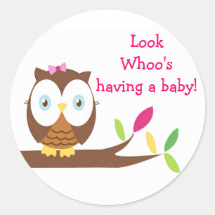 Adesivo Redondo Owl Whoo Stickers