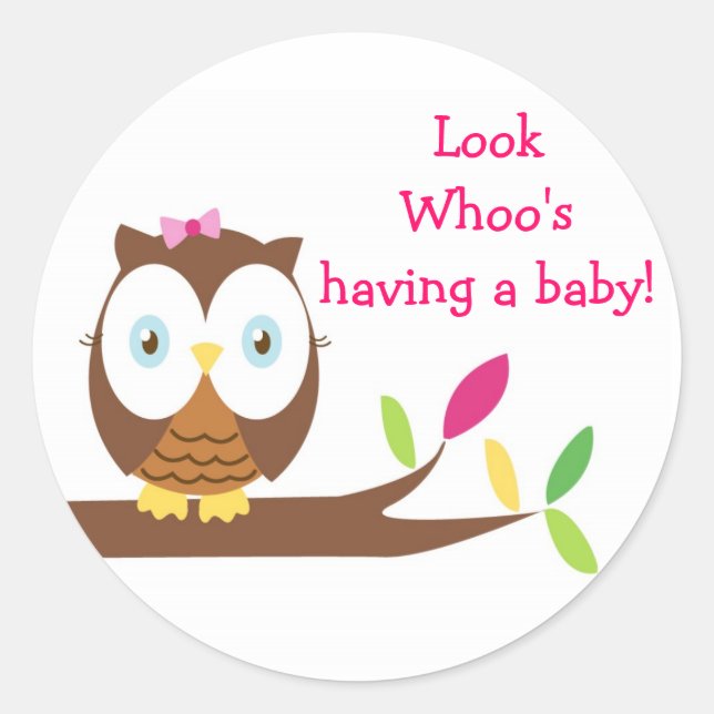 Adesivo Redondo Owl Whoo Stickers (Frente)