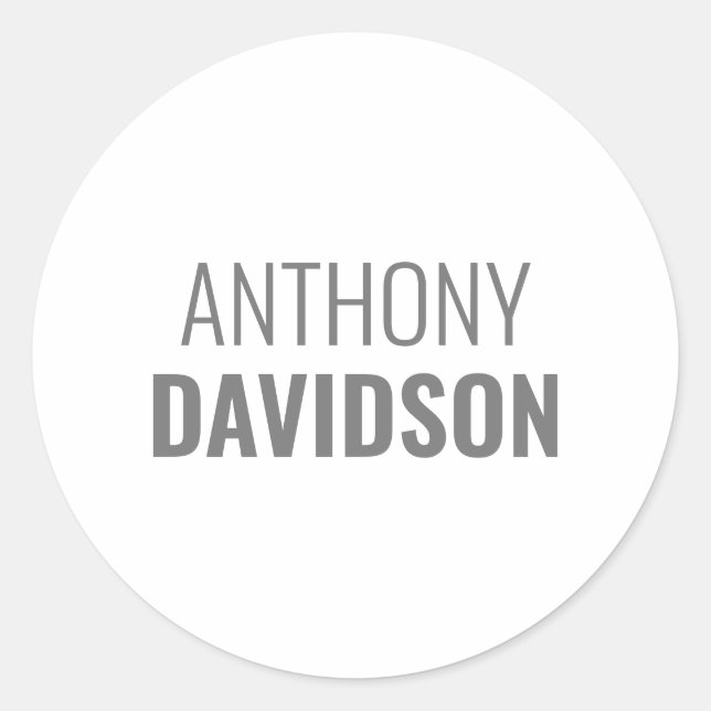 Adesivo Redondo Own Name Modern Minimalist Elegant Professional (Frente)