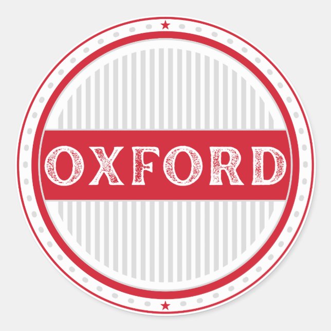 Adesivo Redondo Oxford City Pride Emblem – English Identity (Frente)