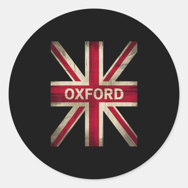 Adesivo Redondo Oxford England Britain Uk History Vacation Souveni (Frente)