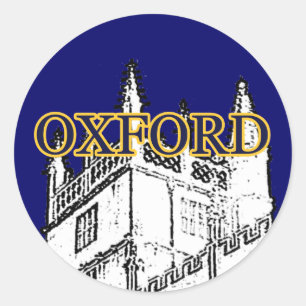 Adesivo Redondo Oxford Inglaterra 1986 jGibney de construção do