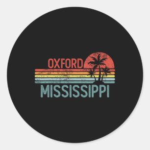 Adesivo Redondo Oxford Mississippi Engraçado Usa Cidade Viagem Cas