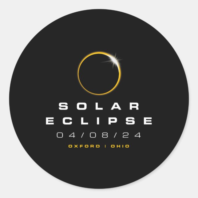 Adesivo Redondo Oxford Ohio Solar Eclipse (Frente)