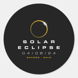 Adesivo Redondo Oxford Ohio Solar Eclipse