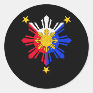 Adesivo Redondo Oy Filio Philipe Flag Sun