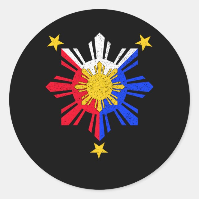 Adesivo Redondo Oy Filio Philipe Flag Sun (Frente)