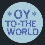Adesivo Redondo OY to the World Stickers<br><div class="desc">OY para os palitos de humor festivos e engraçados</div>