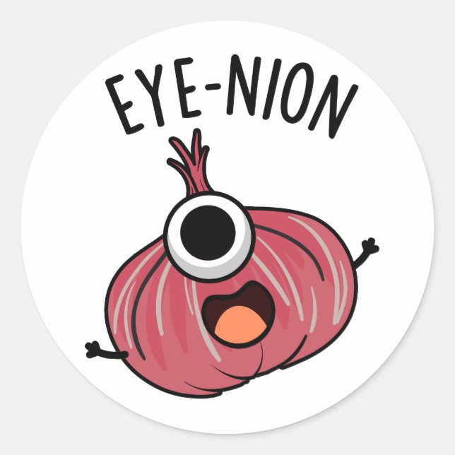 Adesivo Redondo Oye-nion Funny Onion Pun (Frente)
