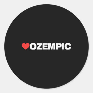 Adesivo Redondo Ozempic Love, Heart Design Amado Por Qualquer Um Q