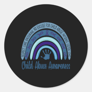 Adesivo Redondo P4Zl Arco-Íris Azul Fita Azul Sensibilização para