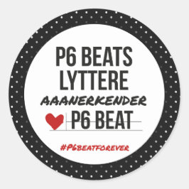 Adesivo Redondo P6 BEATS lyttere aaanerkender