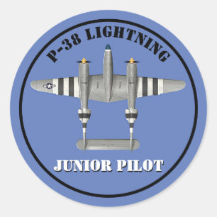 Adesivo Redondo P-38 Lightning Junior Pilot