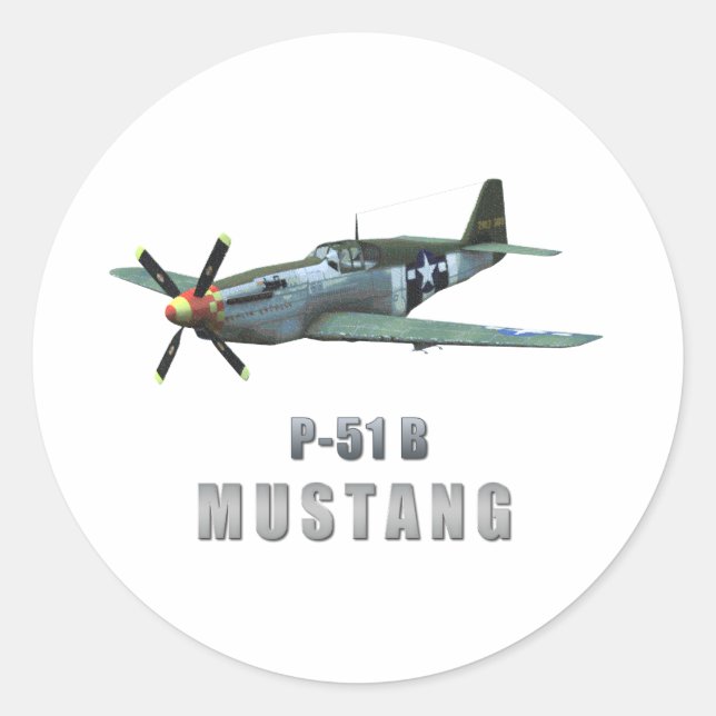 Adesivo Redondo P-51 B Mustang (Frente)