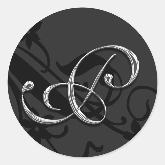 Adesivo Redondo P Monograma - Letra Casada Envelope Selo (Frente)