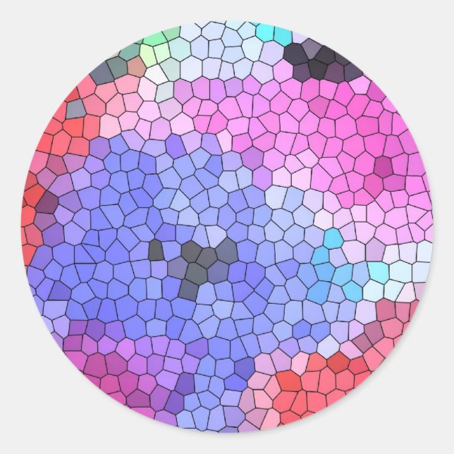 Adesivo Redondo © P Wherrell Amigos do mosaico de vidro detido em  (Frente)