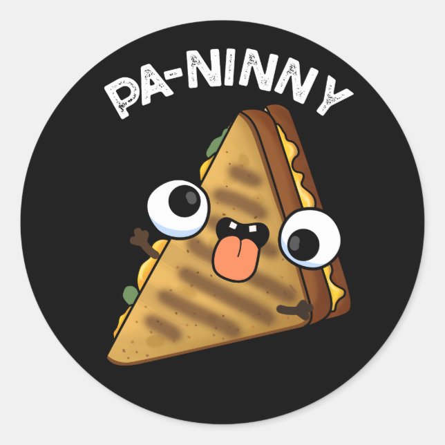 Adesivo Redondo Pa-ninny Funny Panini Pun Dark BG (Frente)