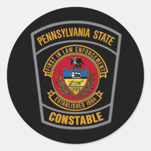 Adesivo Redondo PA State Constable Stickers